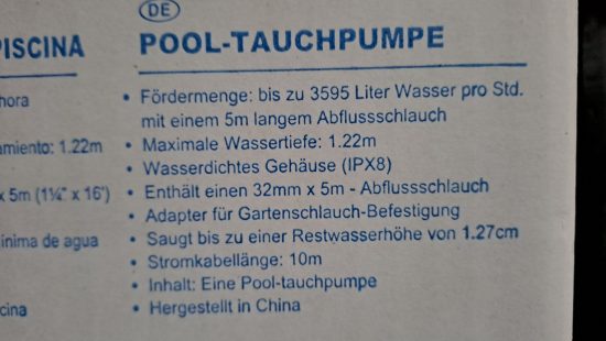 Pool-Tauchpumpe