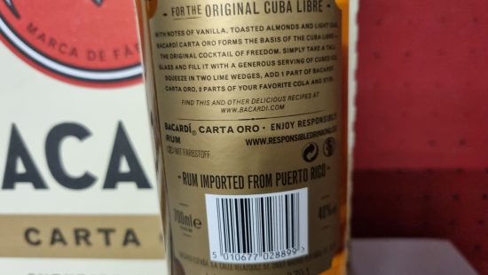 Bacardi Carta Oro