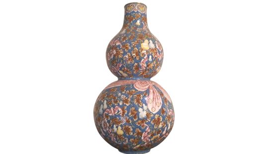 Asiatische Fayence Vase 8 WZ