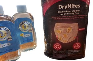 Windelhöschen und Babyöl