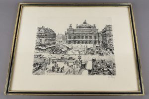 Lithographie mit Signatur 