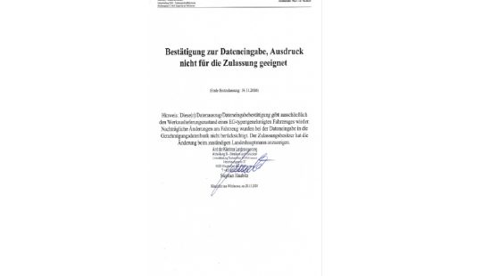 Elektrofahrzeug FIN: H7V6LT122RA500010