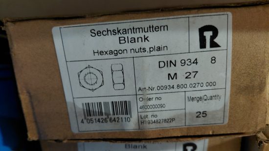 Sechskantmuttern blank