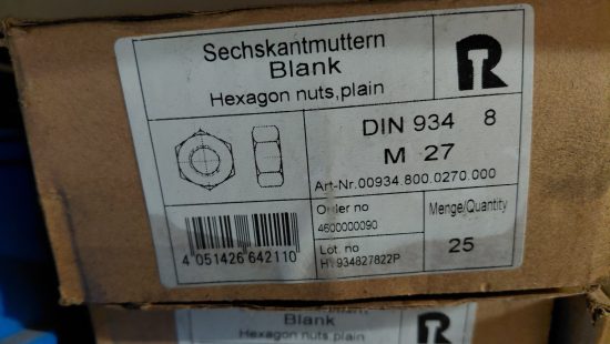 Sechskantmuttern blank