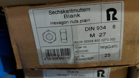 Sechskantmuttern blank