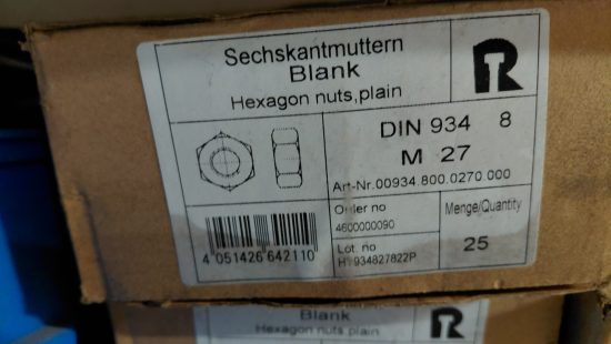 Sechskantmuttern blank