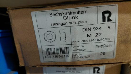 Sechskantmuttern blank