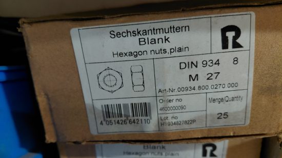 Sechskantmuttern blank