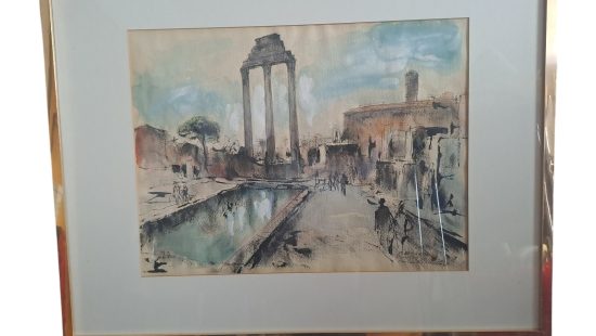 Aquarellisierte Zeichnung