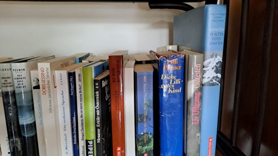 Bücherregal mit Büchern