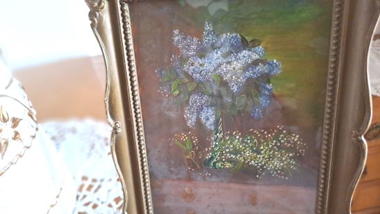 Gemälde inkl. Blumendeko