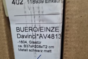Glastür Davinci
