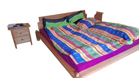 Doppelbett mit Nachtkästchen SZ1OG
