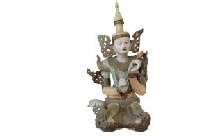 Asiatische Holzstatue