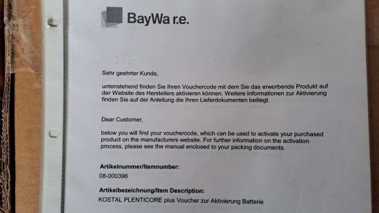 PV Aktivierungs Voucher