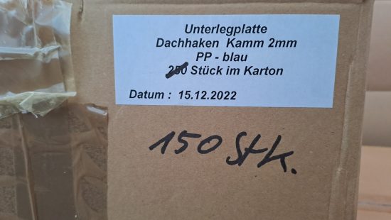 Unterlegplatten Dachhaken
