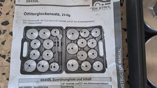 Ölfilter Glockensatz