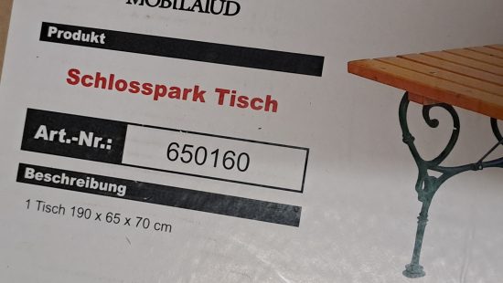 Schloßparktisch