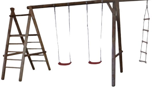 Doppelschaukel mit Klettergerüst