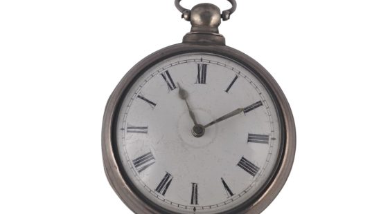 Silberne Spindel Taschenuhr