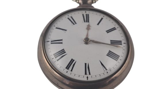 Silberne Spindel Taschenuhr