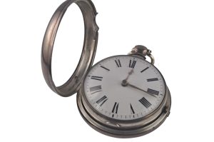 Silberne Spindel Taschenuhr