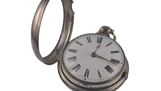 Silberne Spindel Taschenuhr