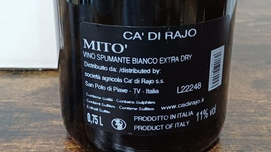 Vino Bianco Spumante Mito, extra dry