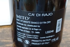 Vino Bianco Spumante Mito, extra dry