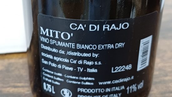 Vino Bianco Spumante Mito, extra dry