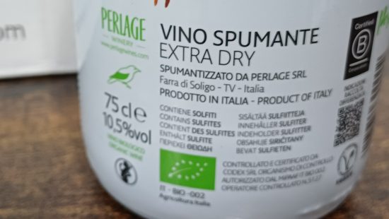 Vino Spumante extra dry, Perlapp