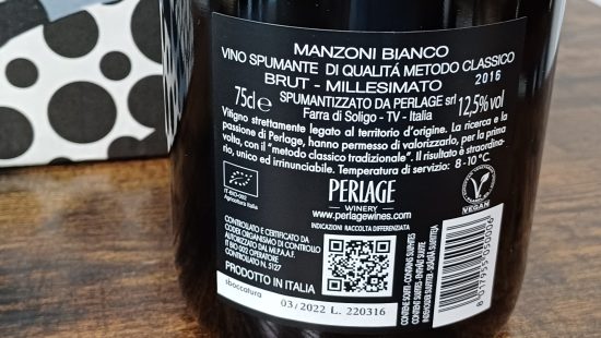 Vino Spumante Manzoni Bianco brut