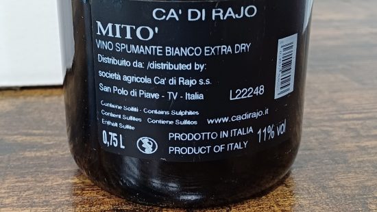 Vino Bianco Spumante Mito, extra dry