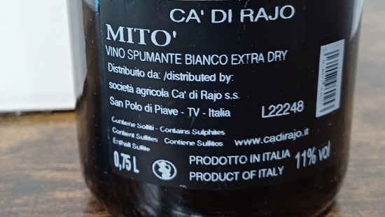 Vino Bianco Spumante Mito, extra dry